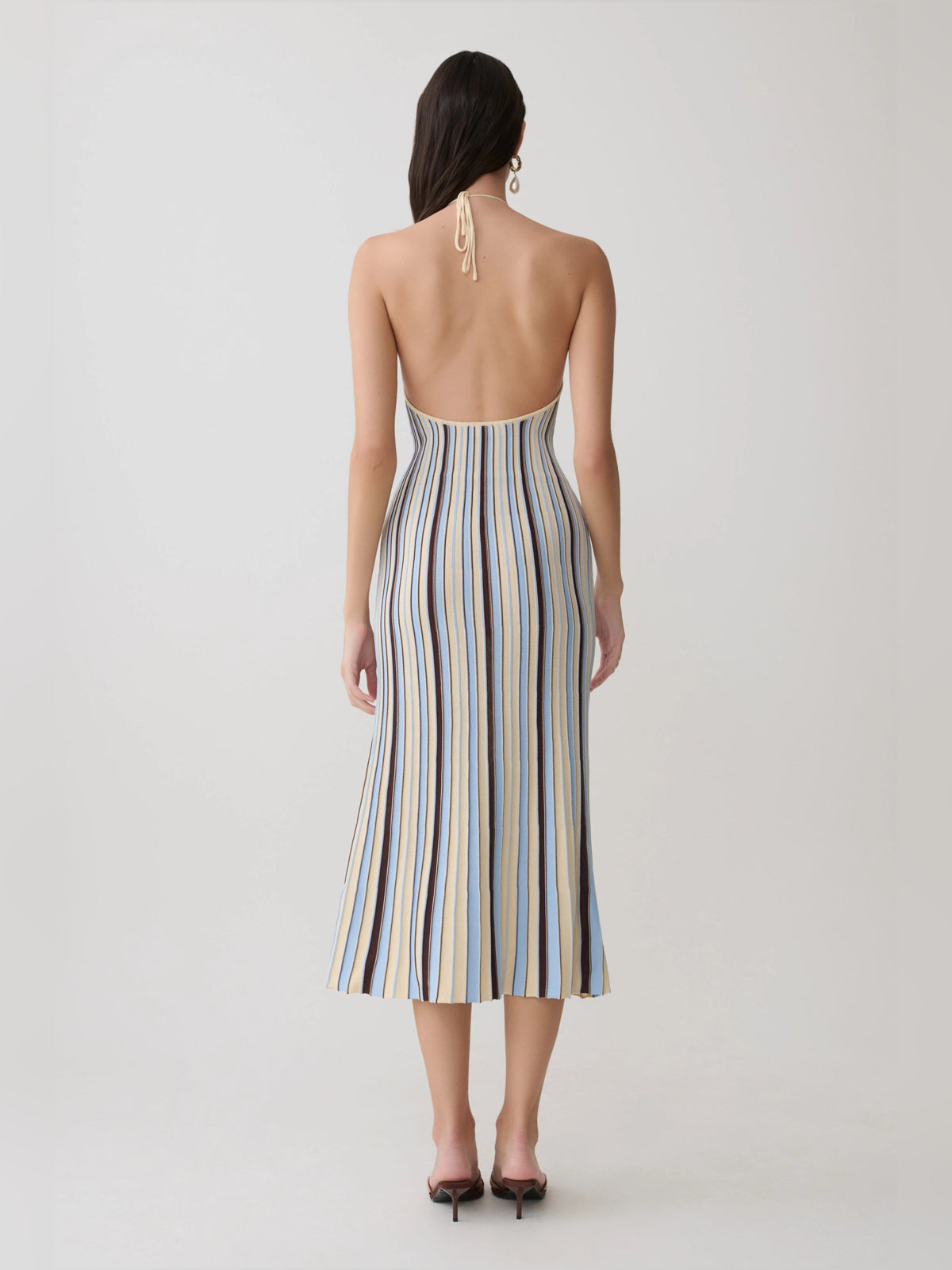 Chocolate midi formal dress, alternate view