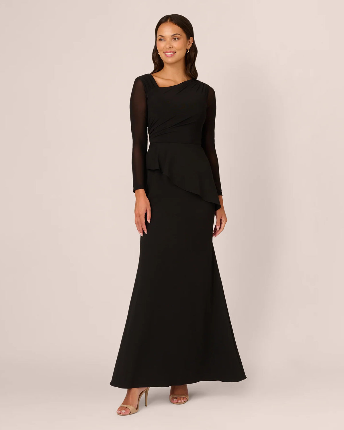 asymmetrical neck mermaid floor-length mother of the bride dress - image 2