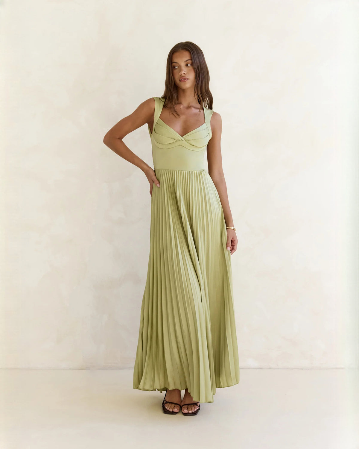 sleeveless chiffon a-line maxi bridesmaid dress - image 2