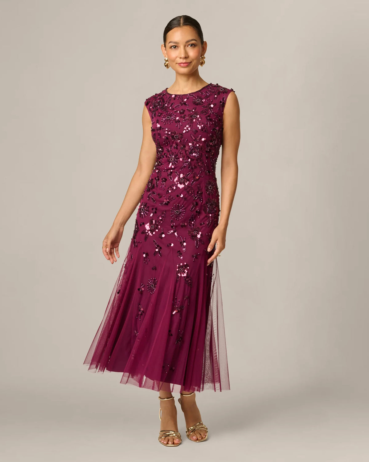 spaghetti strap a-line maxi mother of the bride dress - image 2