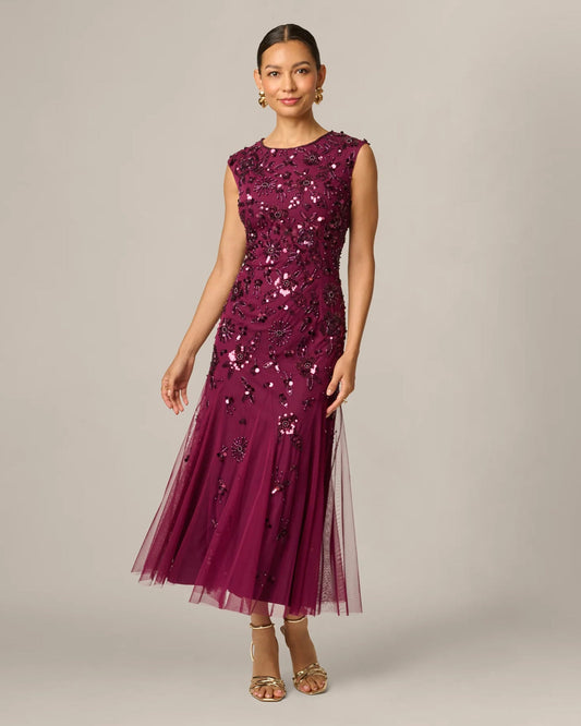 spaghetti strap a-line maxi mother of the bride dress - image 2