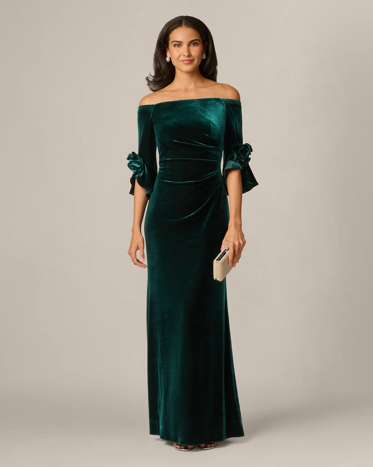 off-shoulder a-line maxi mother of the bride dress - image 2