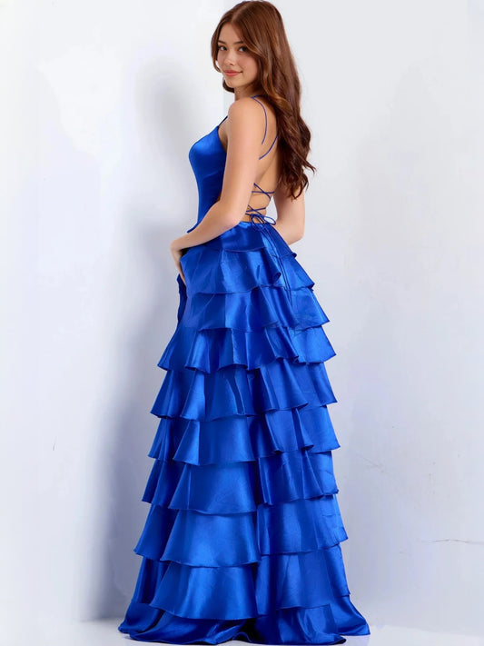 Royal Blue floor-length prom dress, alternate view showing the bodice and skirt
