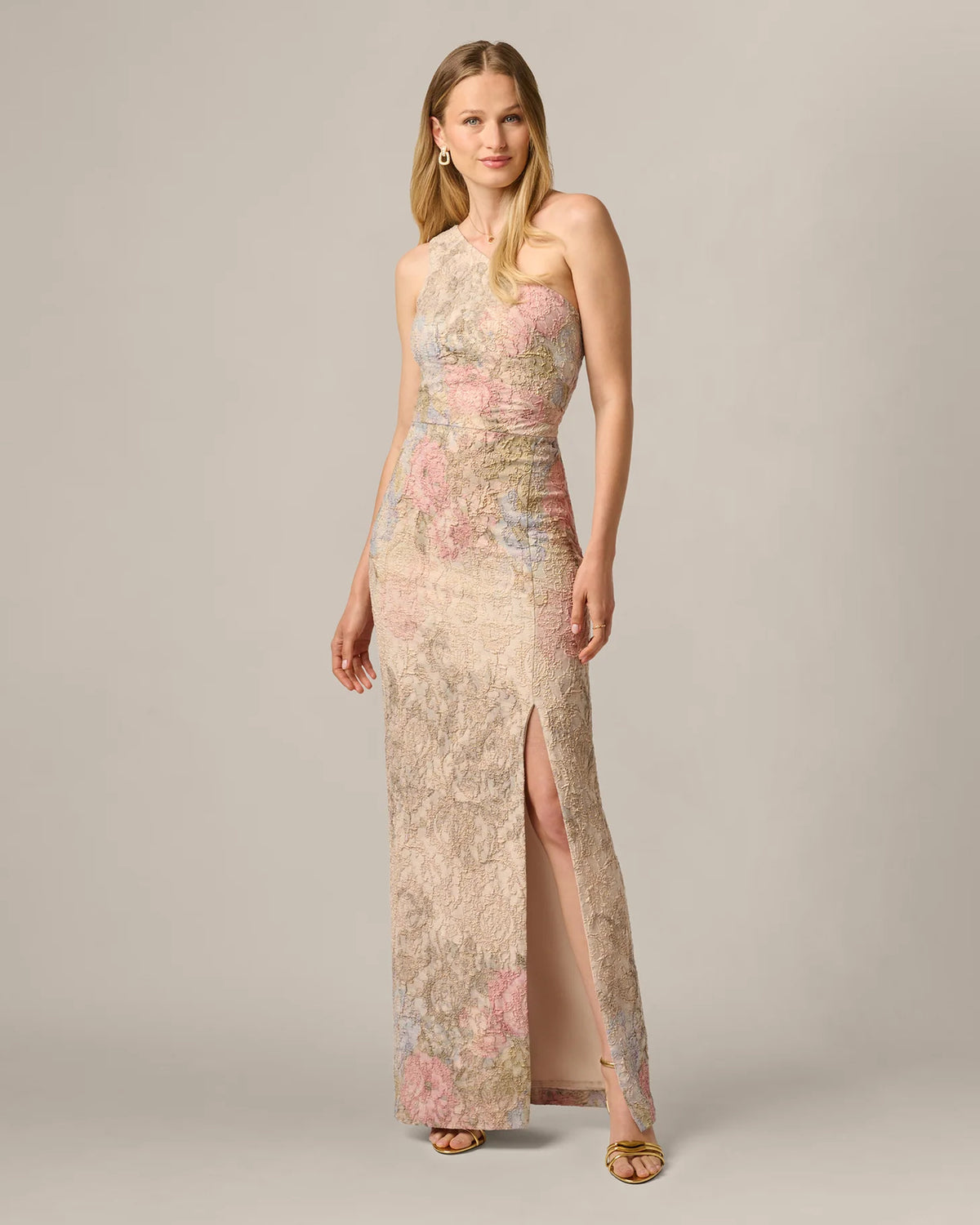 one-shoulder sheath maxi mother of the bride dress - image 2