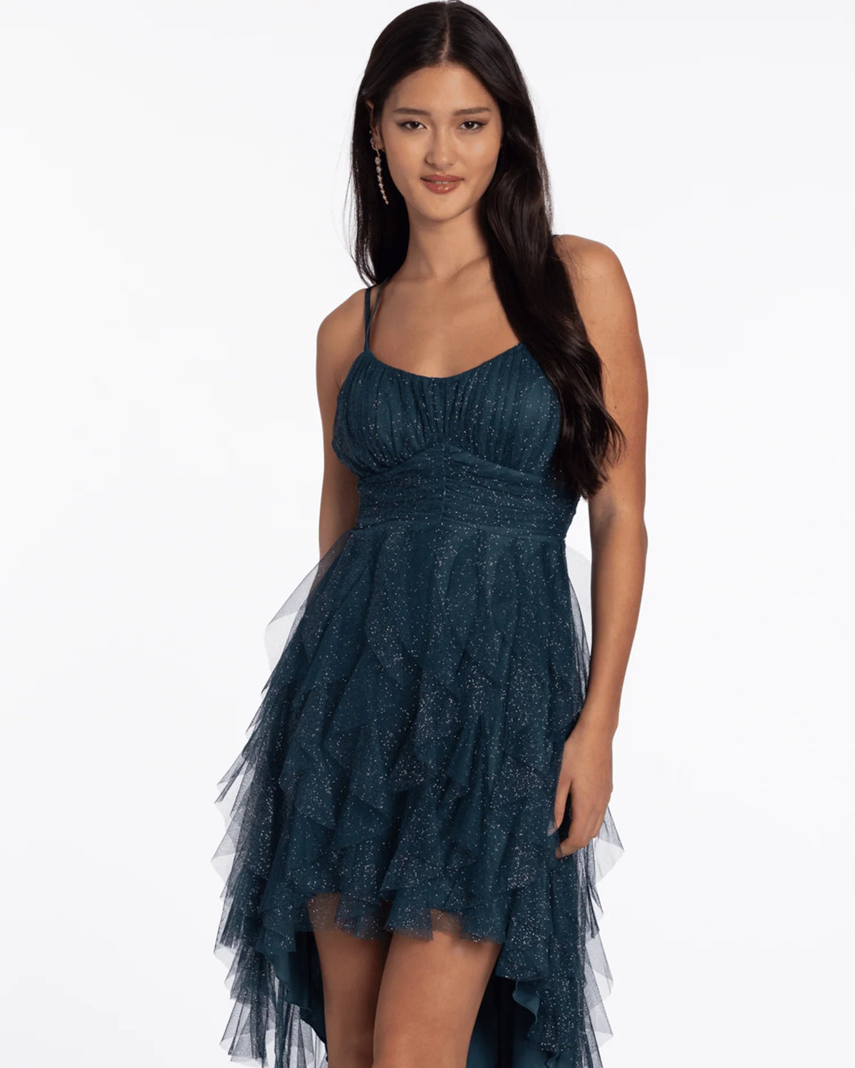 spaghetti strap a-line maxi homecoming dress - image 2