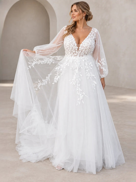 White floor-length wedding dress, alternate view showing the bodice and skirt