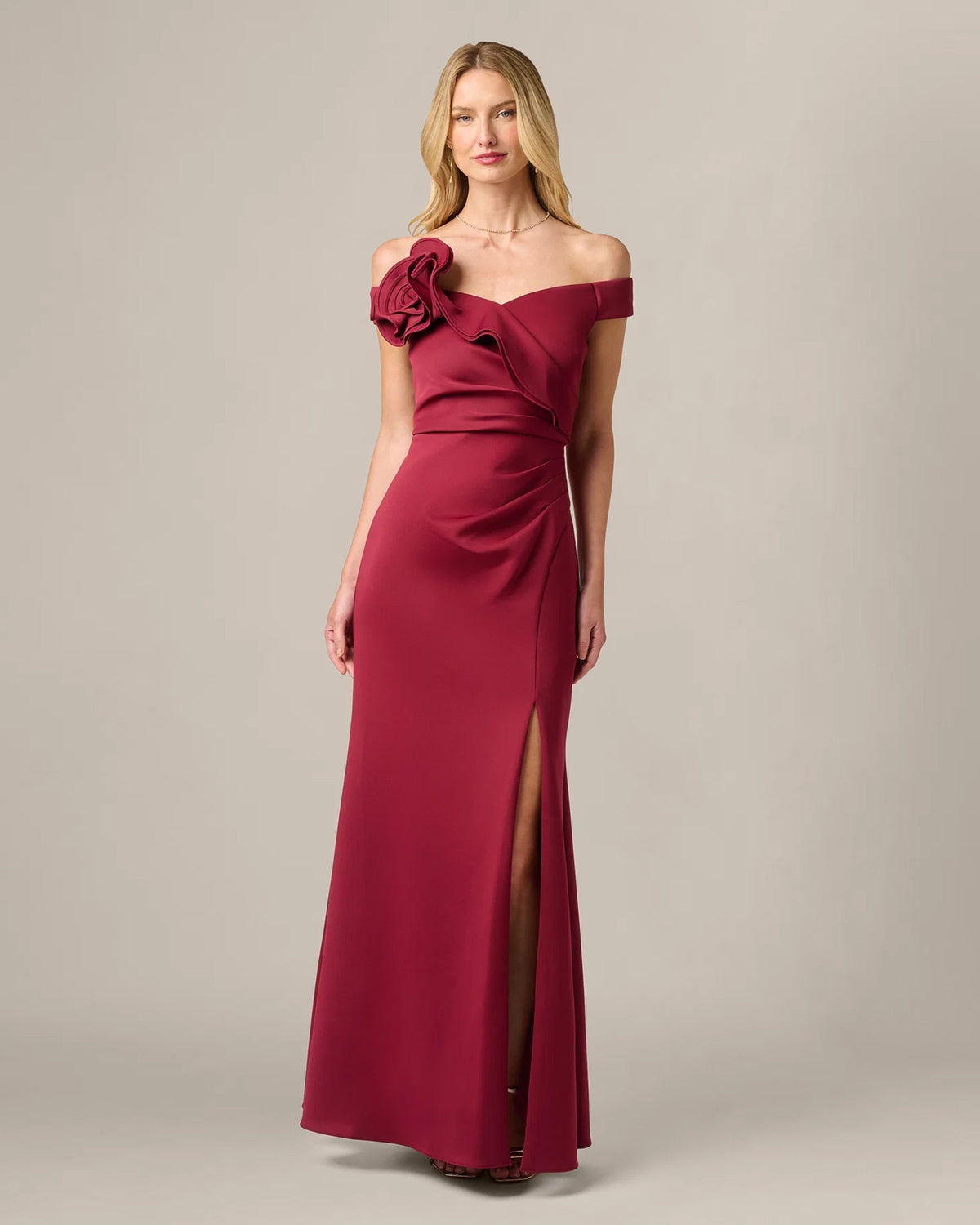 off-shoulder mermaid maxi mother of the bride dress - image 2