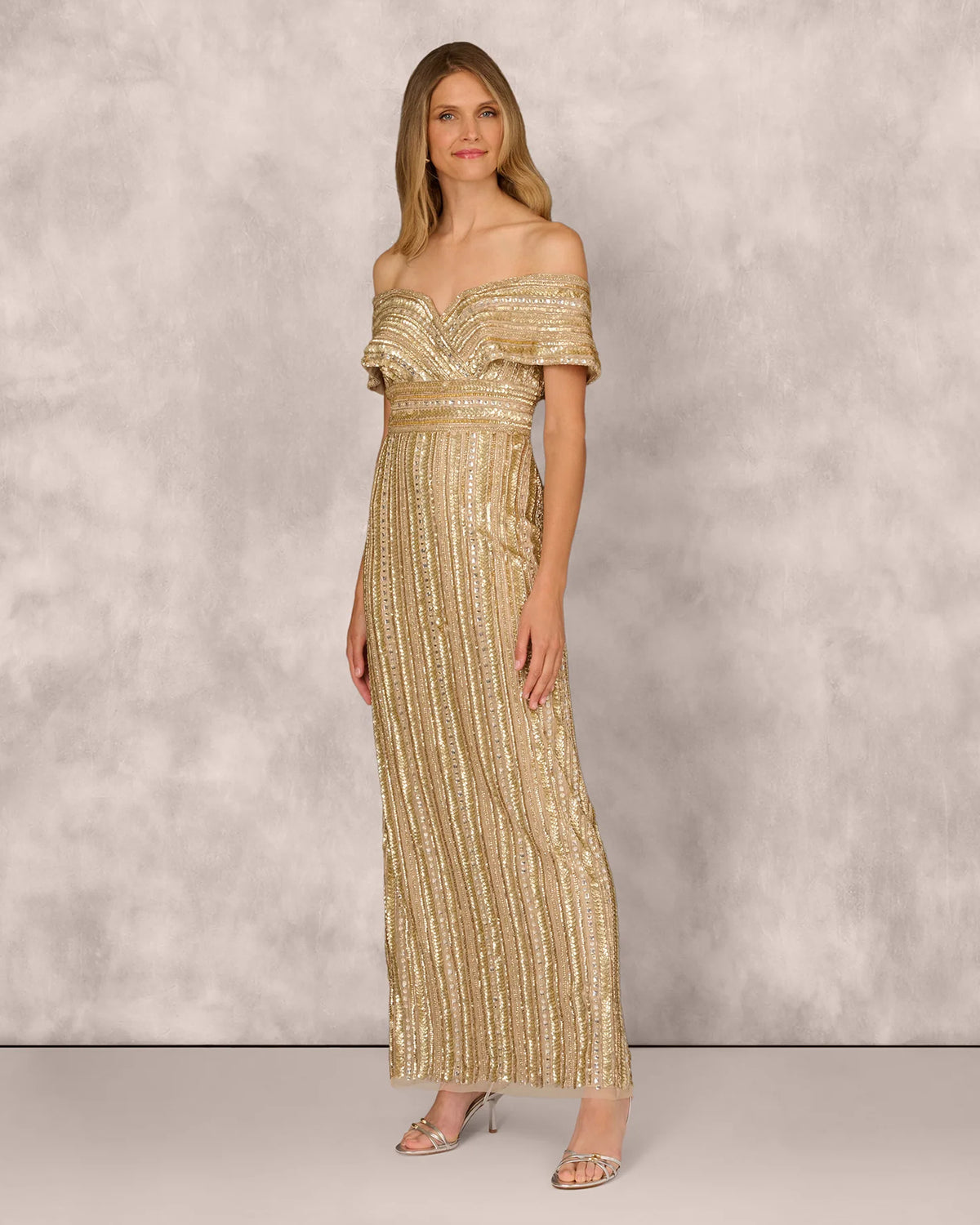 off-shoulder sheath maxi mother of the bride dress - image 2