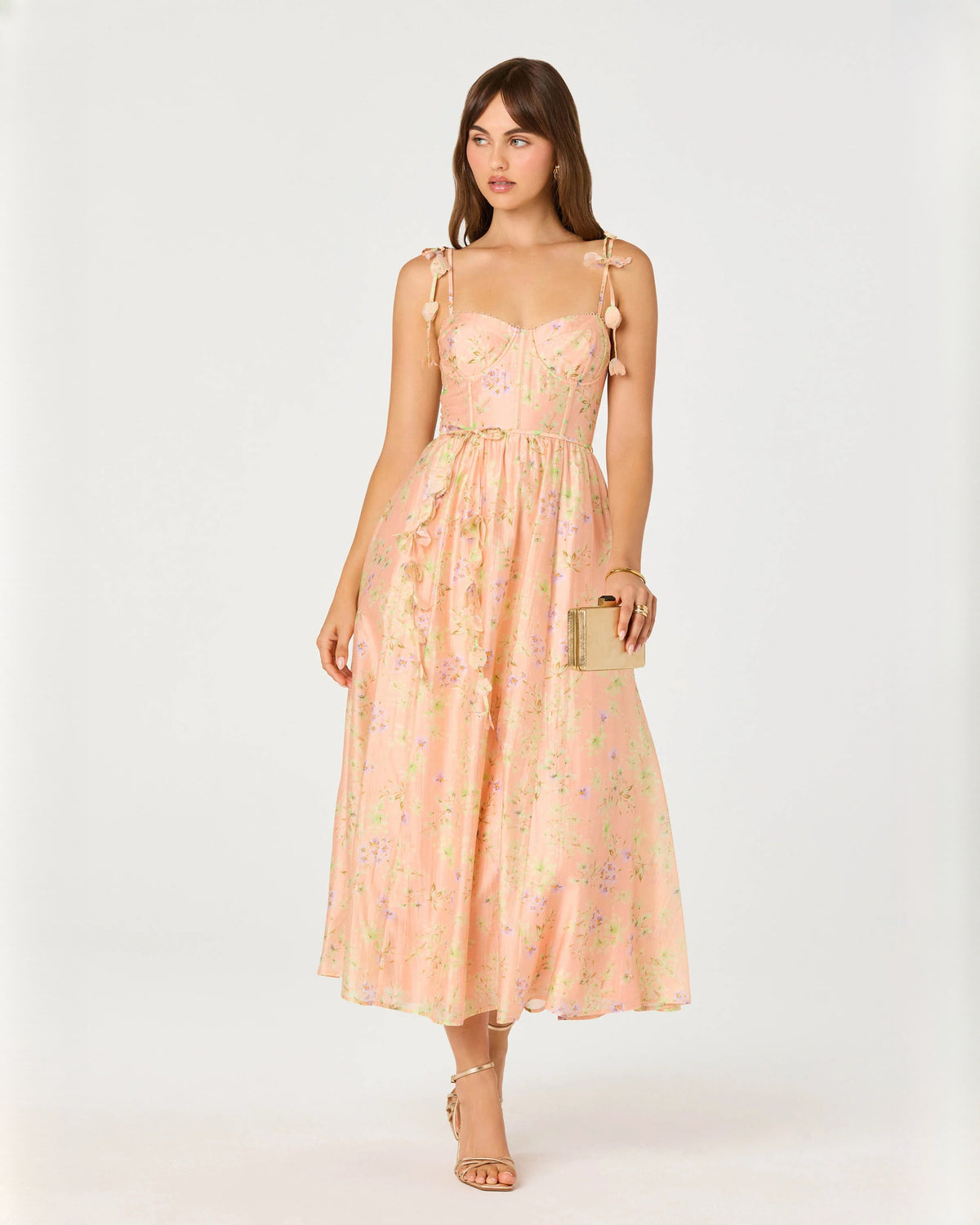 sleeveless chiffon a-line midi bridesmaid dress - image 2
