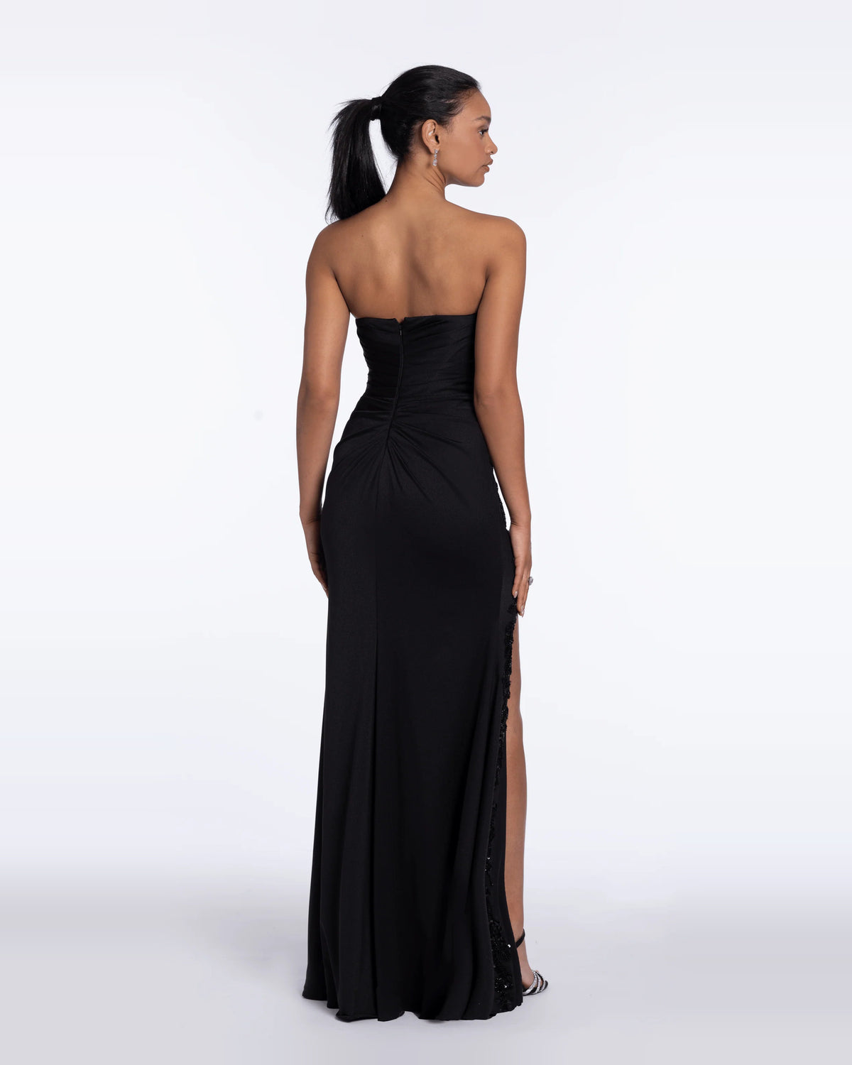 sweetheart column maxi prom dress - image 2