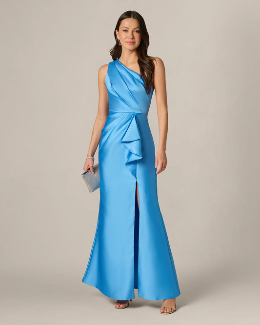 one-shoulder a-line maxi mother of the bride dress - image 2
