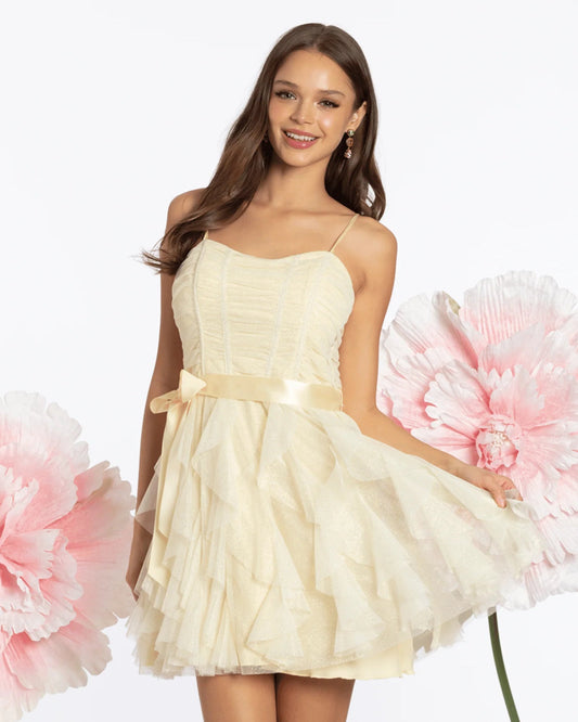 spaghetti strap fit-and-flare maxi homecoming dress - image 2