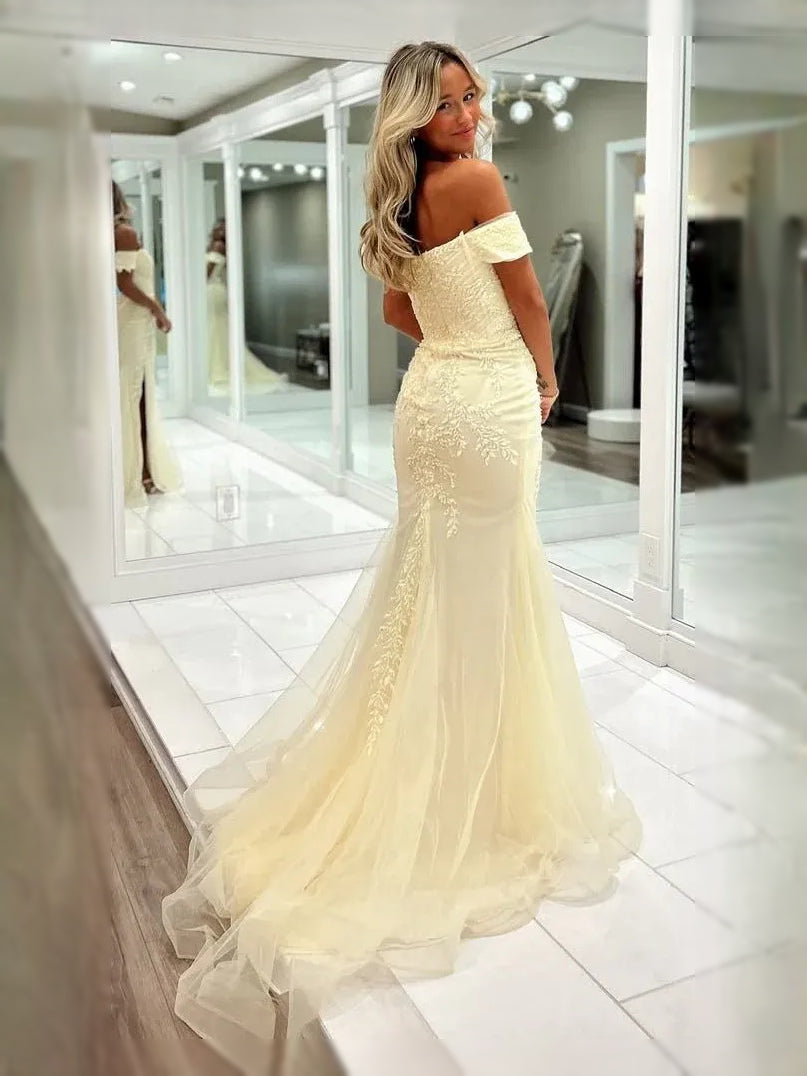 Light Blue maxi prom dress, back view showing the rear of the dress