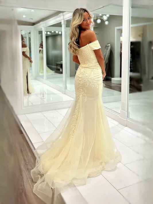 Light Blue maxi prom dress, back view showing the rear of the dress