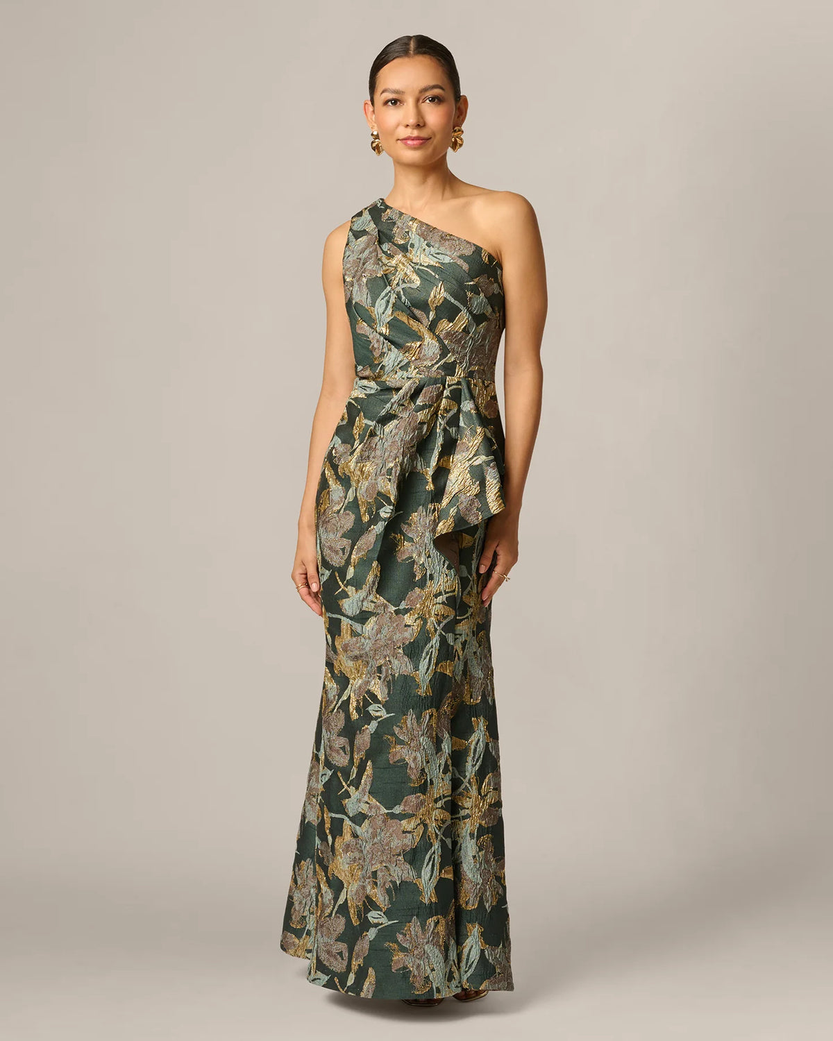 one-shoulder a-line maxi mother of the bride dress - image 2