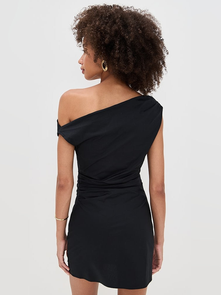 Orange mini homecoming dress, alternate view showing the bodice and skirt