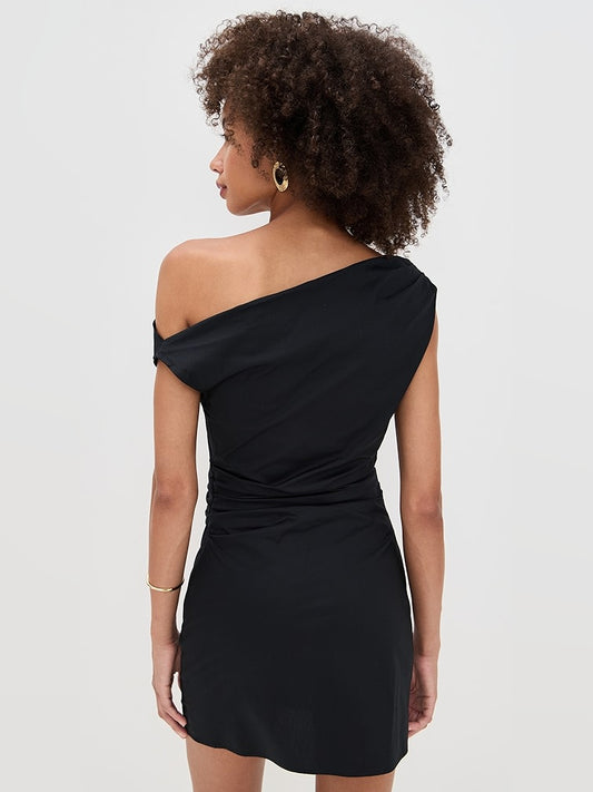 Orange mini homecoming dress, alternate view showing the bodice and skirt