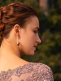 Dusty Rose floor-length mother of the bride dress, alternate view showing the bodice and skirt