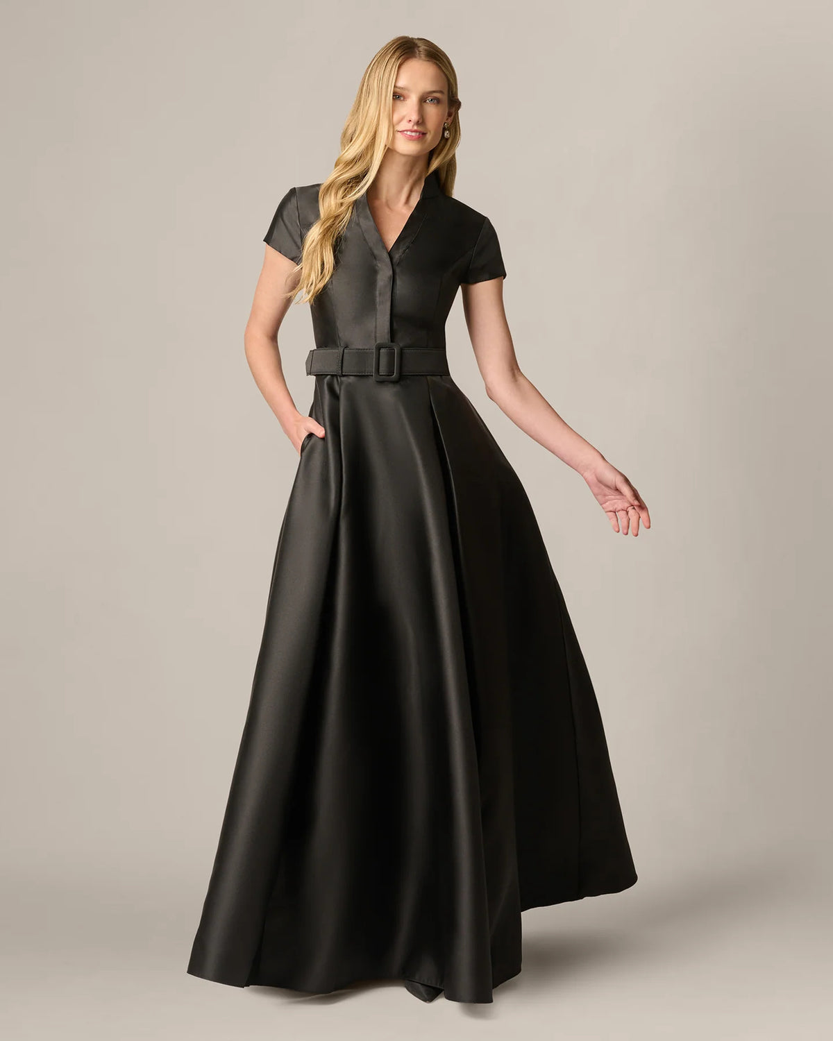 spaghetti strap a-line maxi mother of the bride dress - image 2