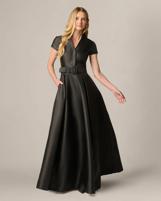 spaghetti strap a-line maxi mother of the bride dress - image 2