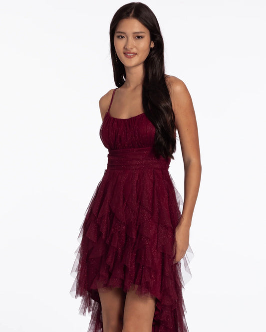 spaghetti strap a-line high-low homecoming dress - image 2
