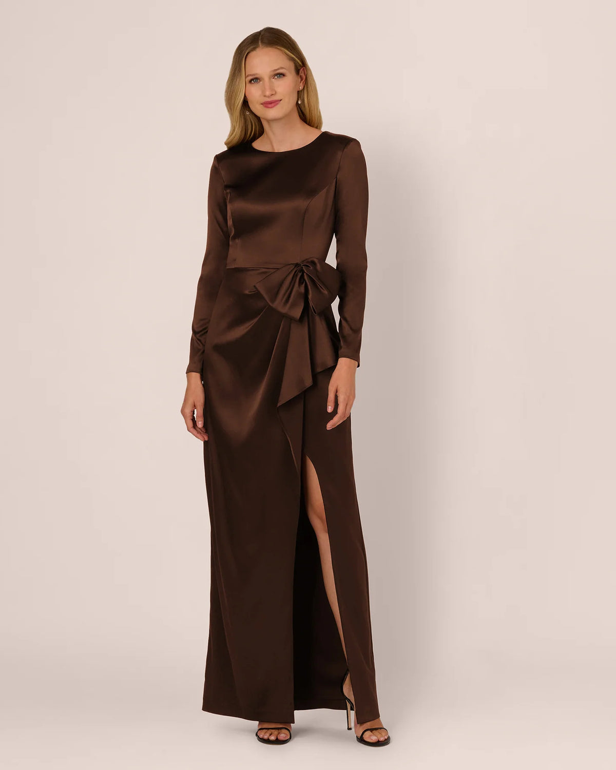 long-sleeve a-line maxi mother of the bride dress - image 2