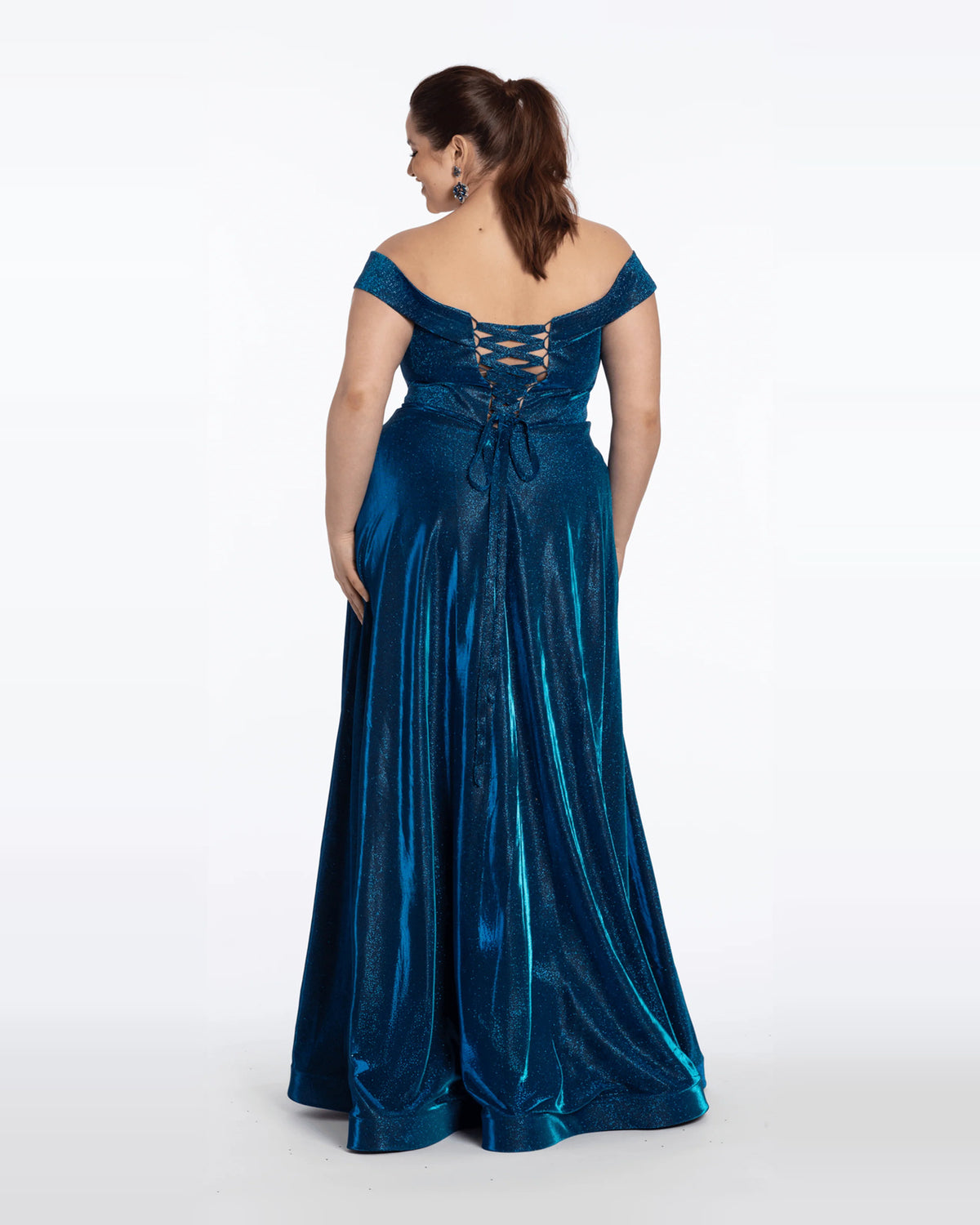 off shoulder a-line maxi prom dress - image 2