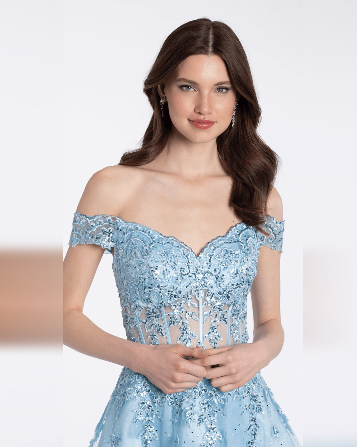 spaghetti strap fit-and-flare maxi homecoming dress - image 2