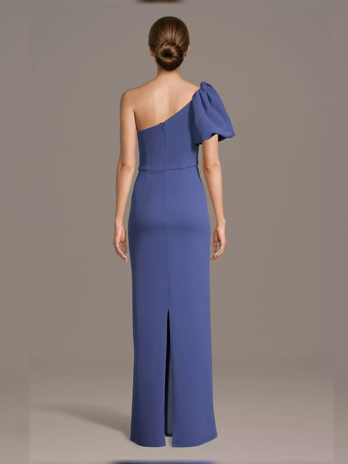 Royal Blue maxi mother of the bride dress, alternate view showing the bodice and skirt
