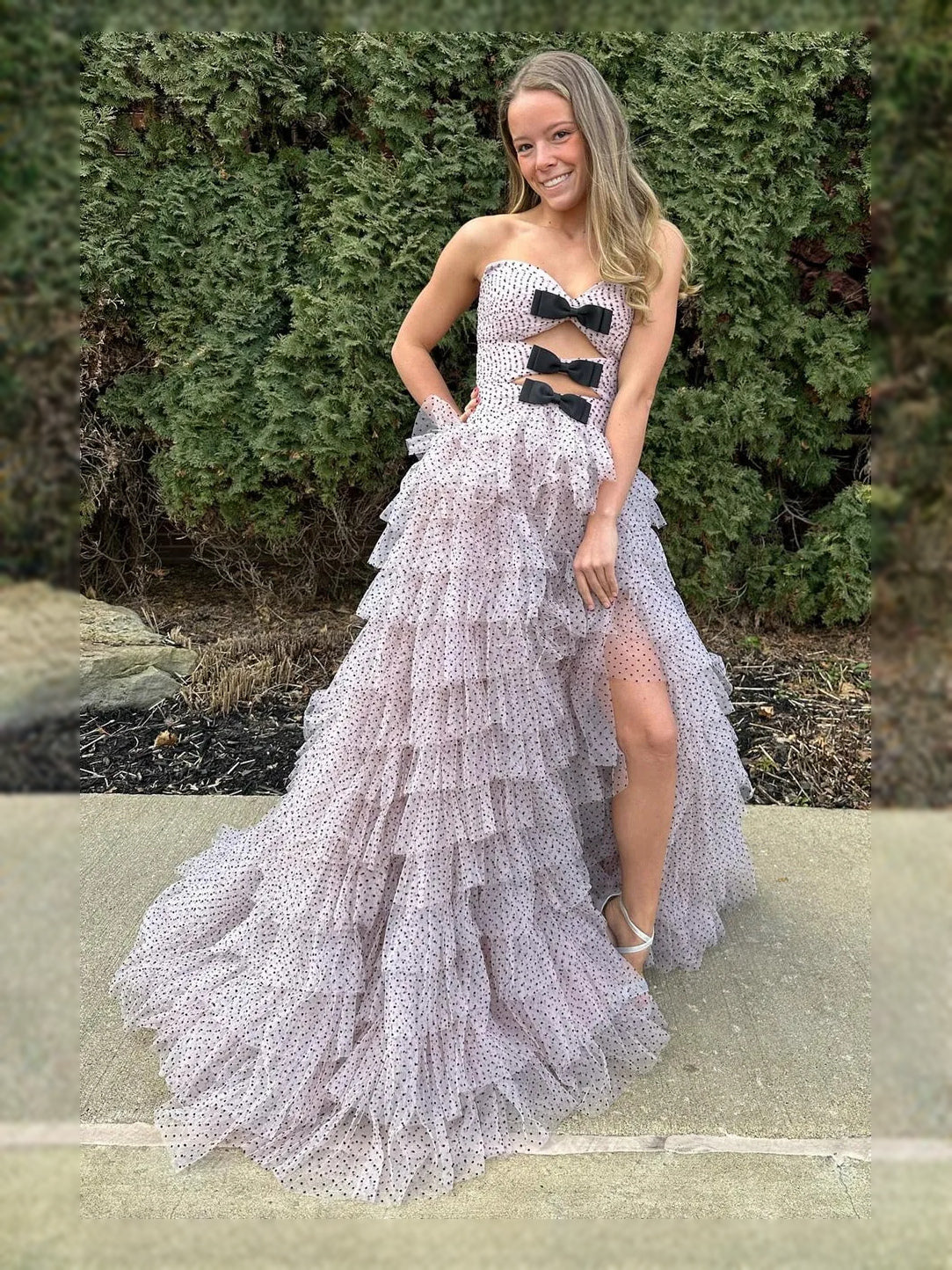 As Picture floor-length prom dress, alternate view showing the bodice and skirt