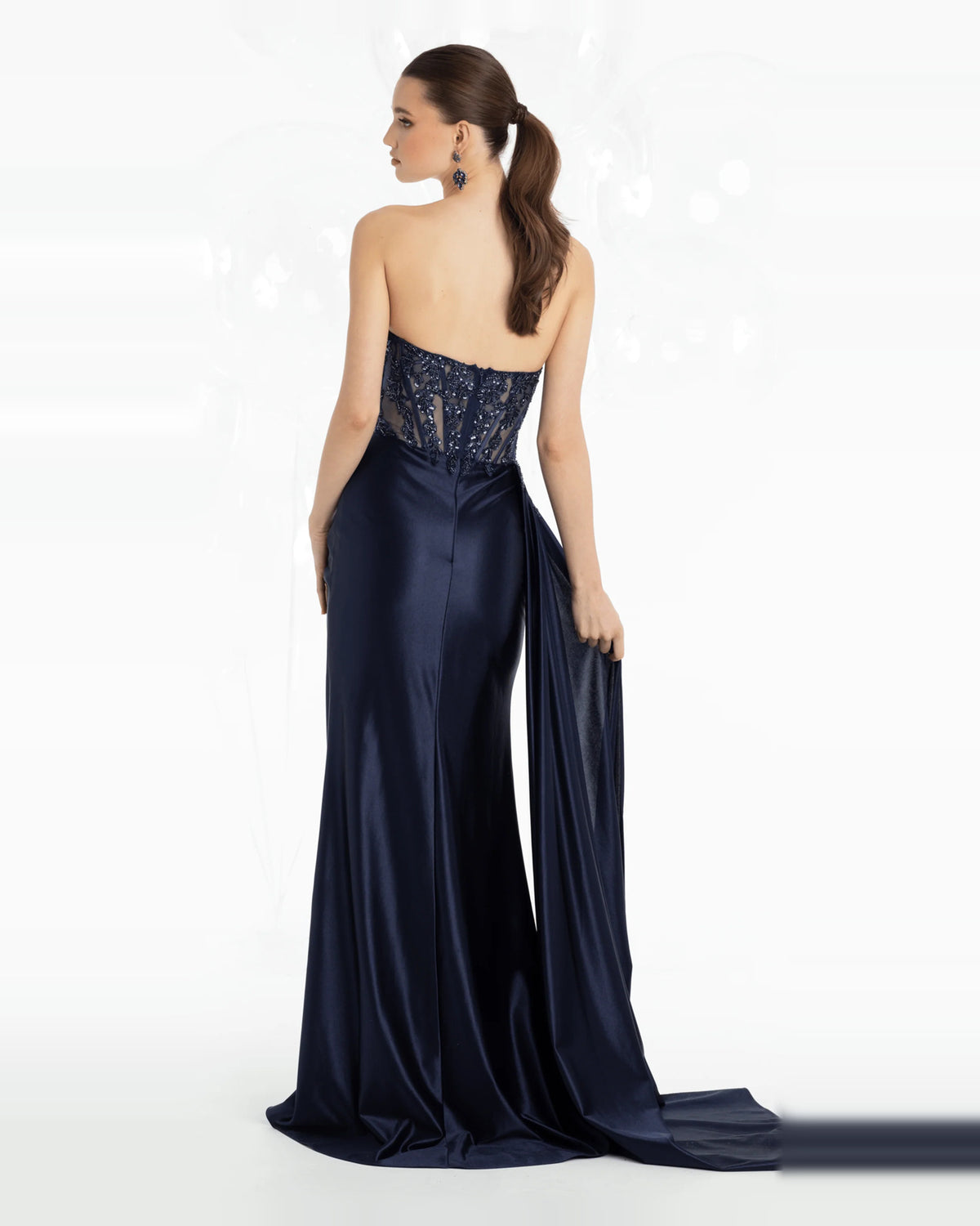 strapless column maxi prom dress - image 2