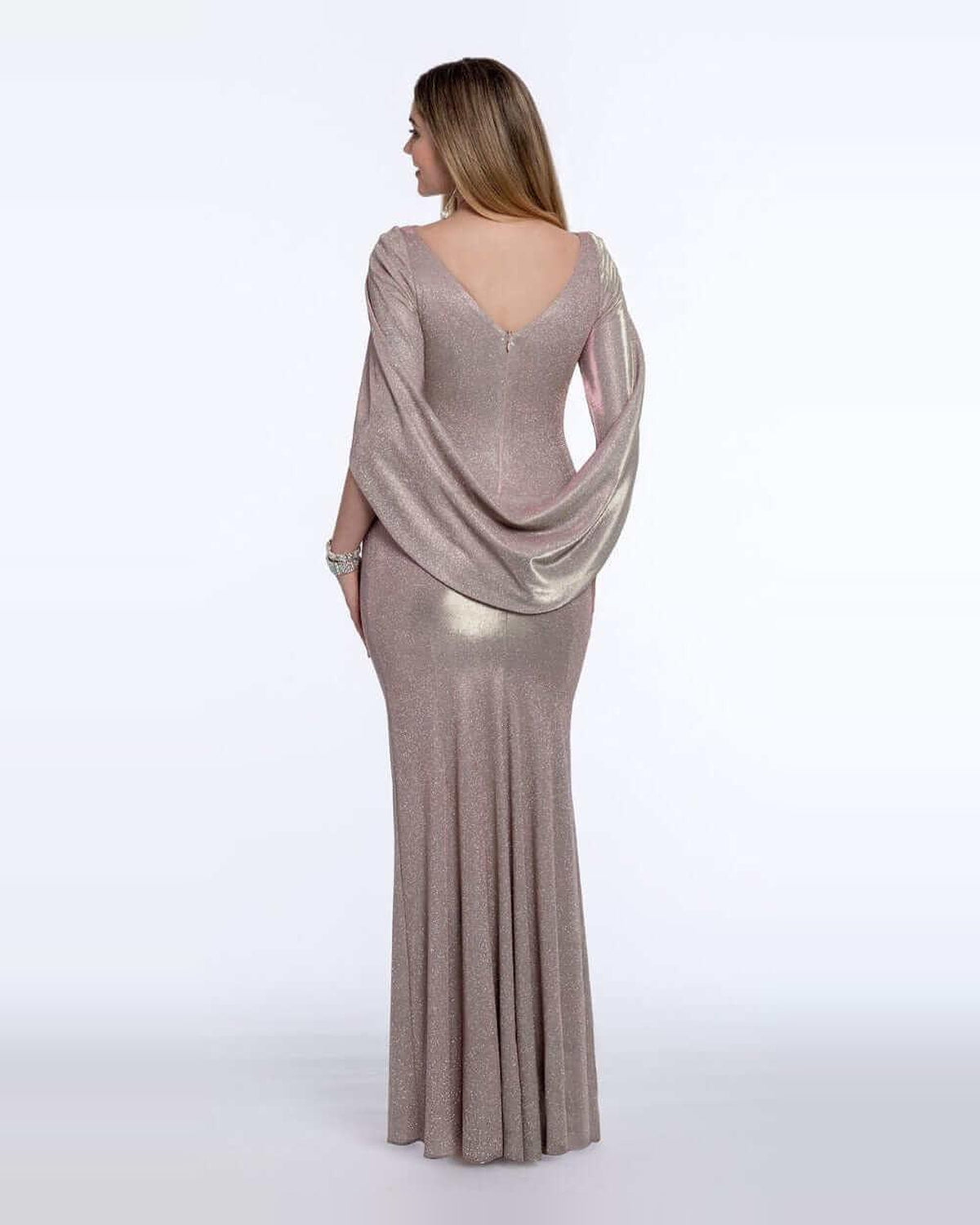 bateau neck sheath floor-length prom dress - image 2