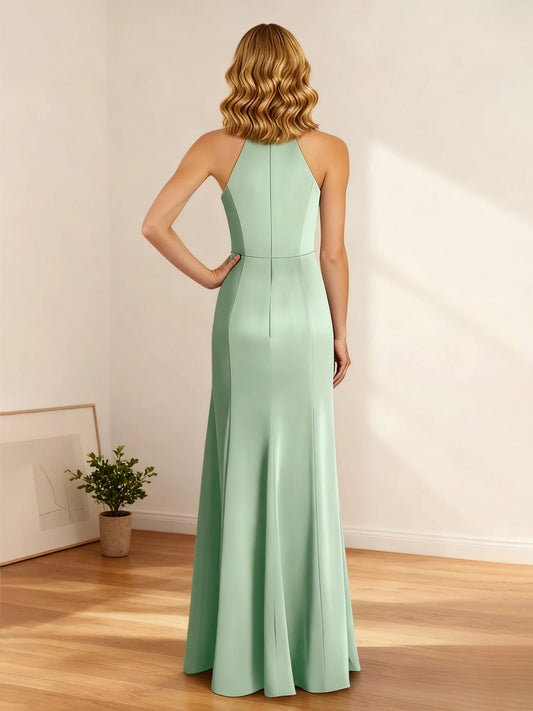 Dusty Sage floor-length mother of the bride dress, alternate view showing the bodice and skirt