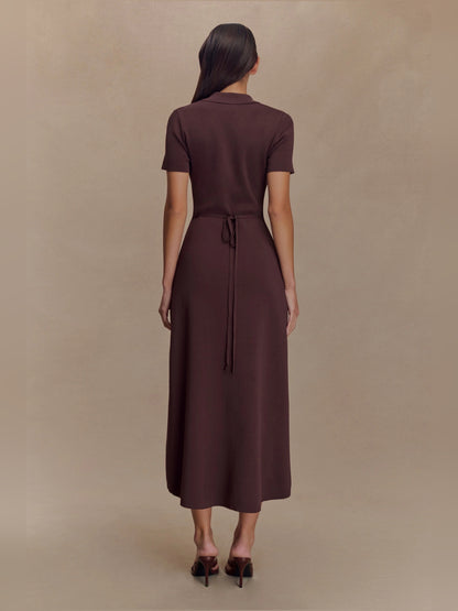 Chocolate midi formal dress, alternate view