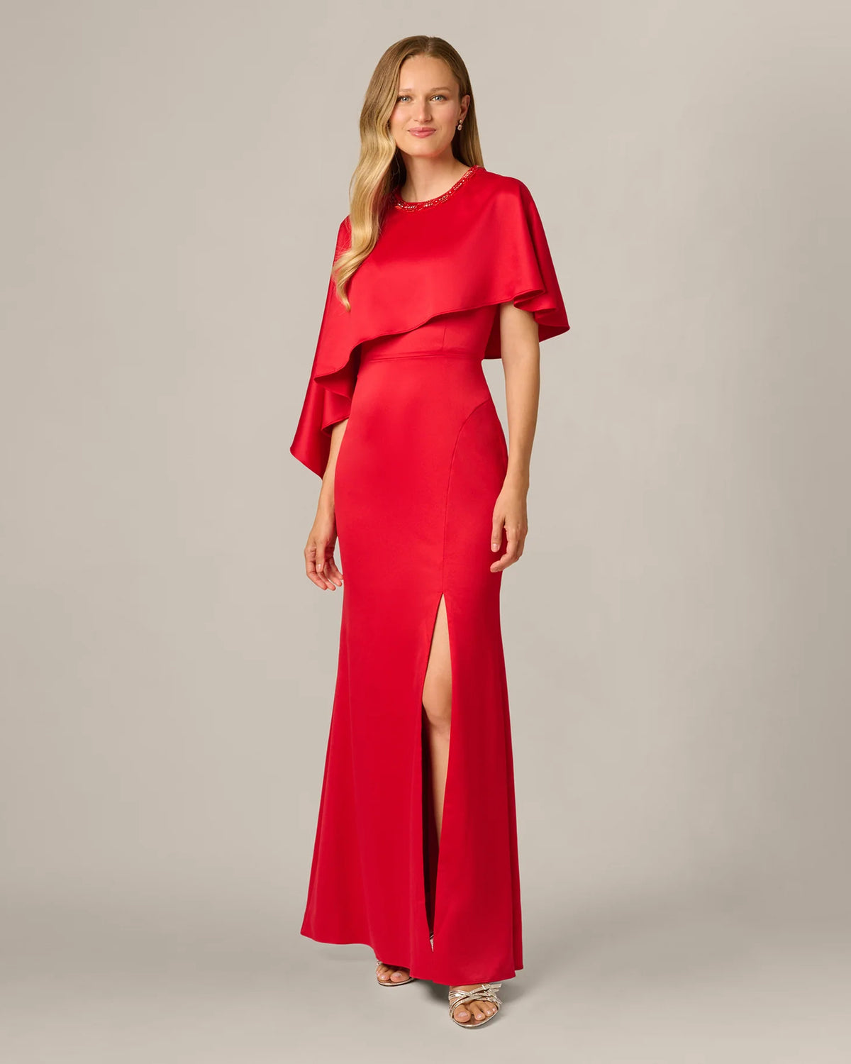 spaghetti strap a-line maxi mother of the bride dress - image 2