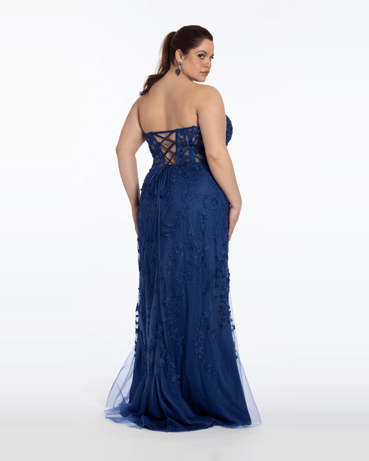 strapless column maxi prom dress - image 2