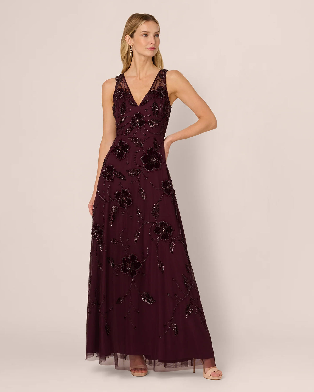 sleeveless a-line maxi mother of the bride dress - image 2