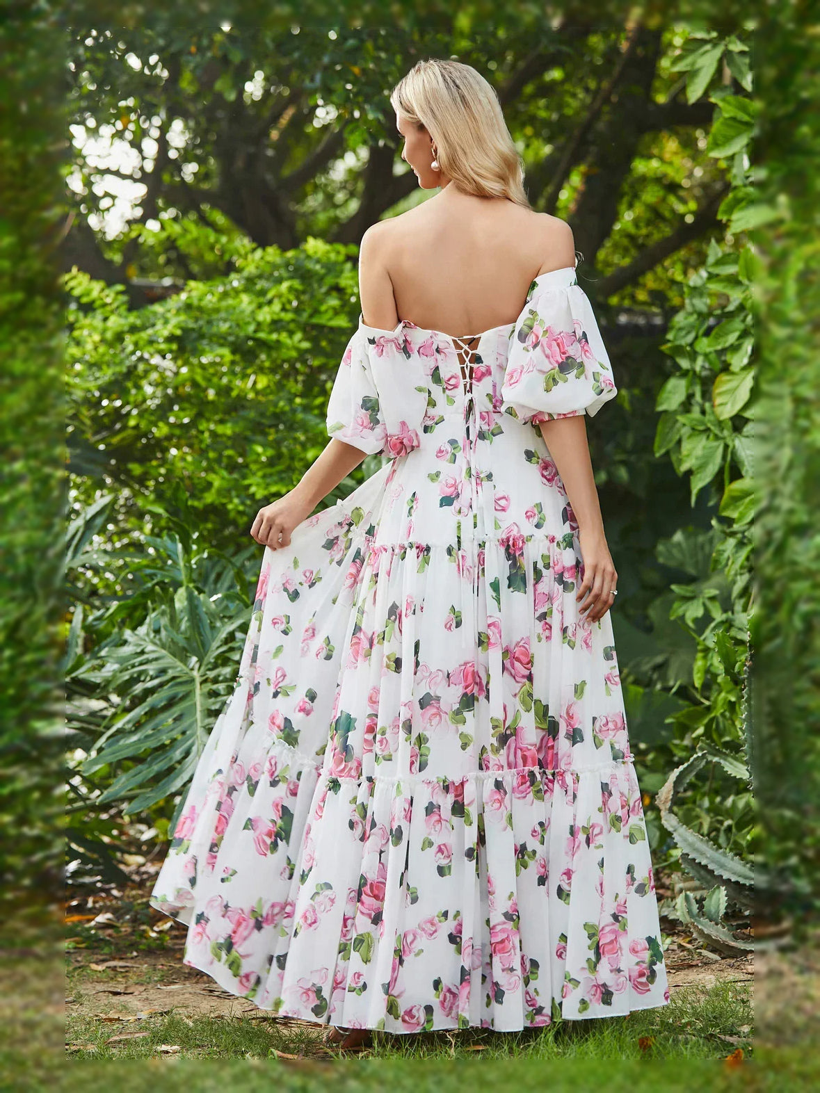 As Picture maxi prom dress, alternate view showing the bodice and skirt