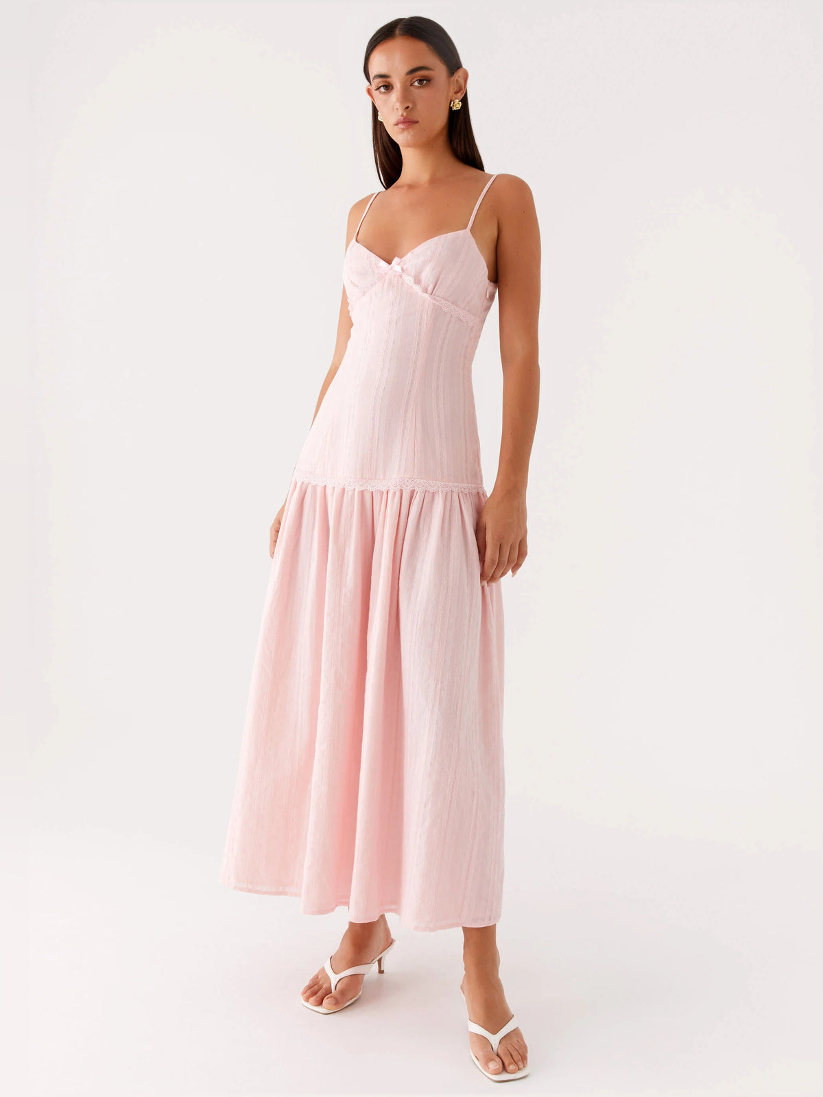 Pink midi formal dress, alternate view