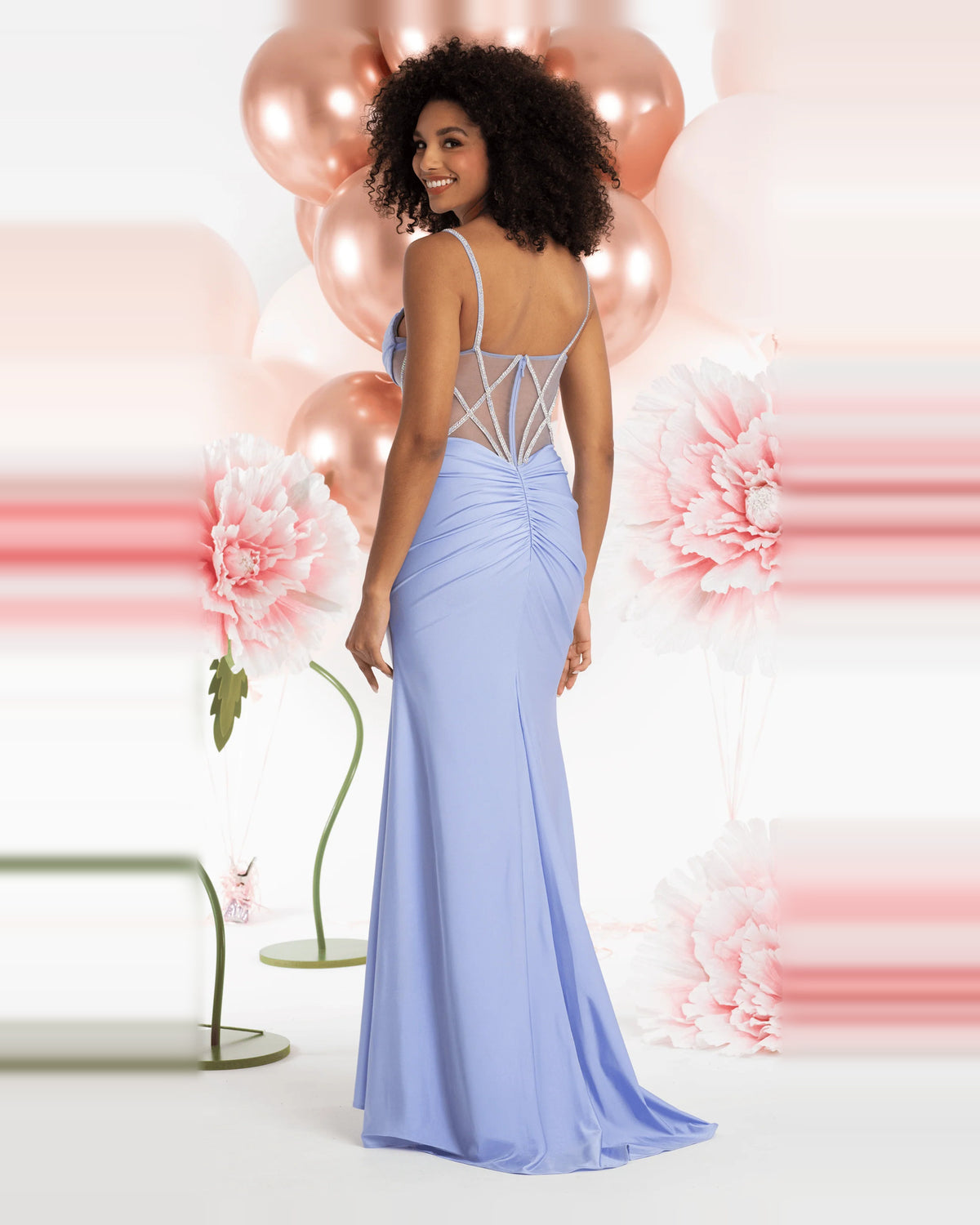sweetheart column maxi prom dress - image 2