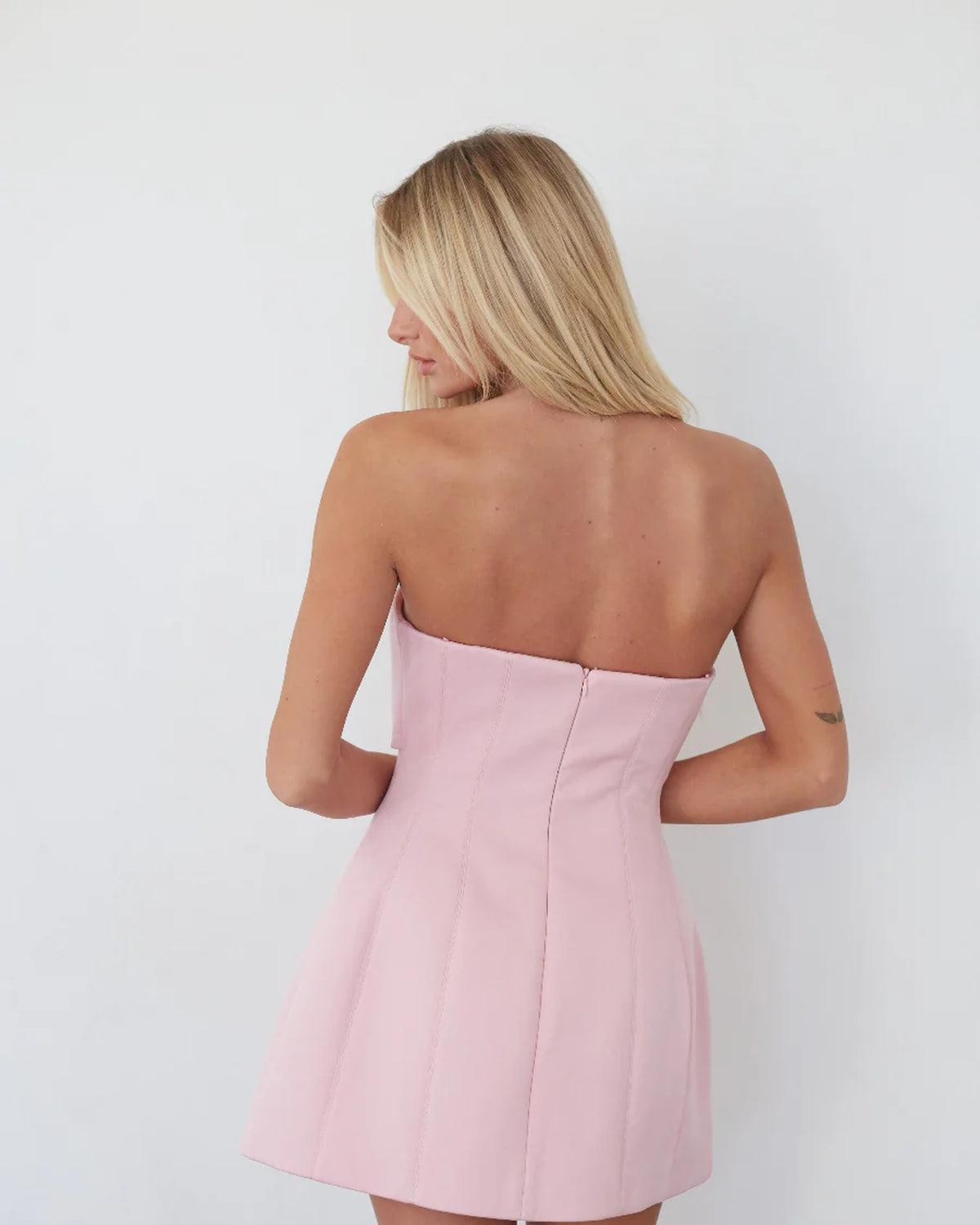 alix twist front bubble pink mini homecoming dress - image 3