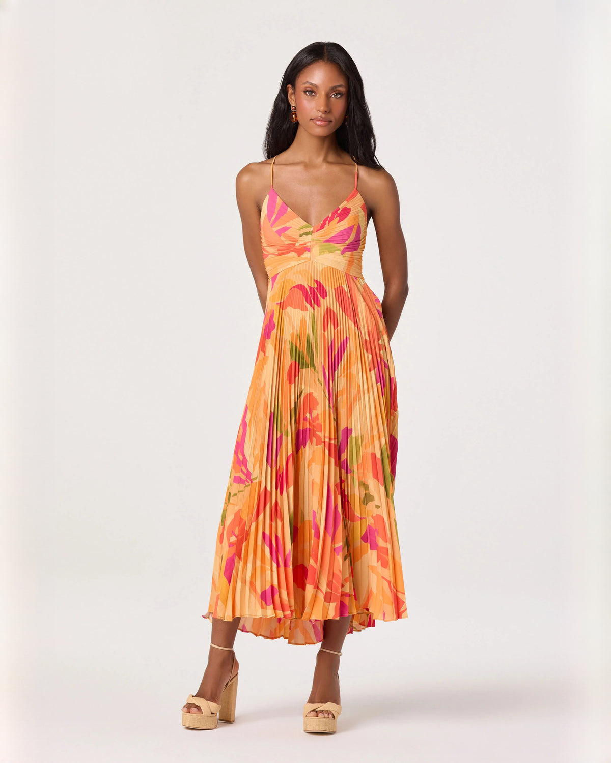 sleeveless chiffon a-line midi bridesmaid dress - image 3