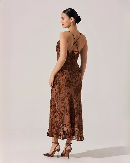 sleeveless mesh a-line midi bridesmaid dress - image 3