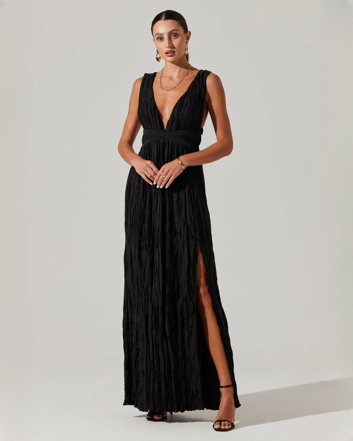 sleeveless chiffon a-line maxi bridesmaid dress - image 3