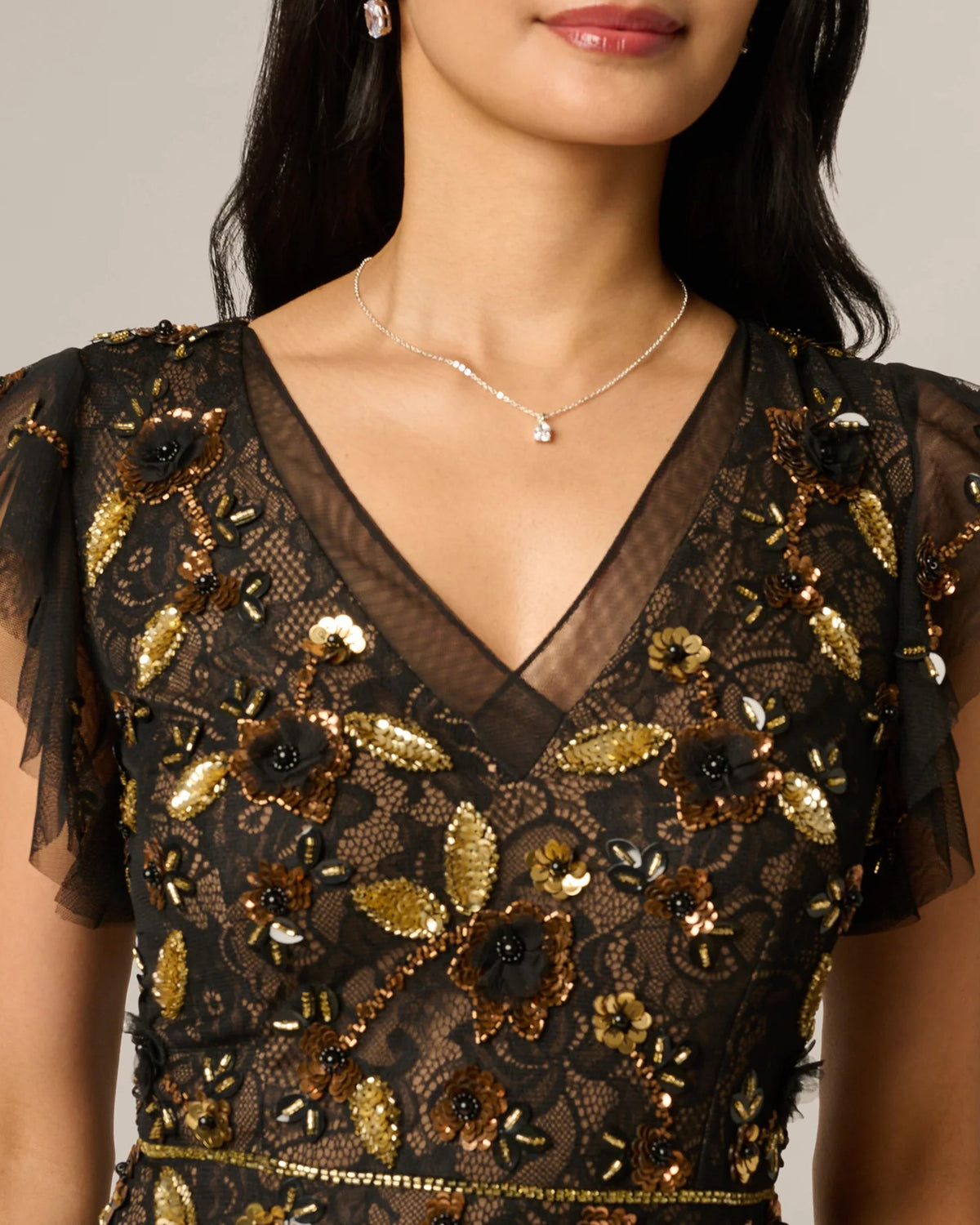 spaghetti strap a-line maxi mother of the bride dress - image 3