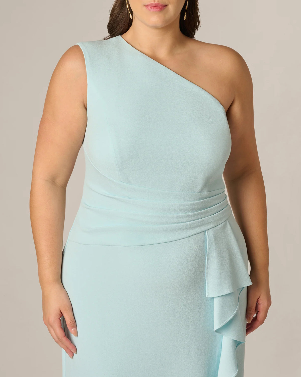 one-shoulder a-line maxi mother of the bride dress - image 3
