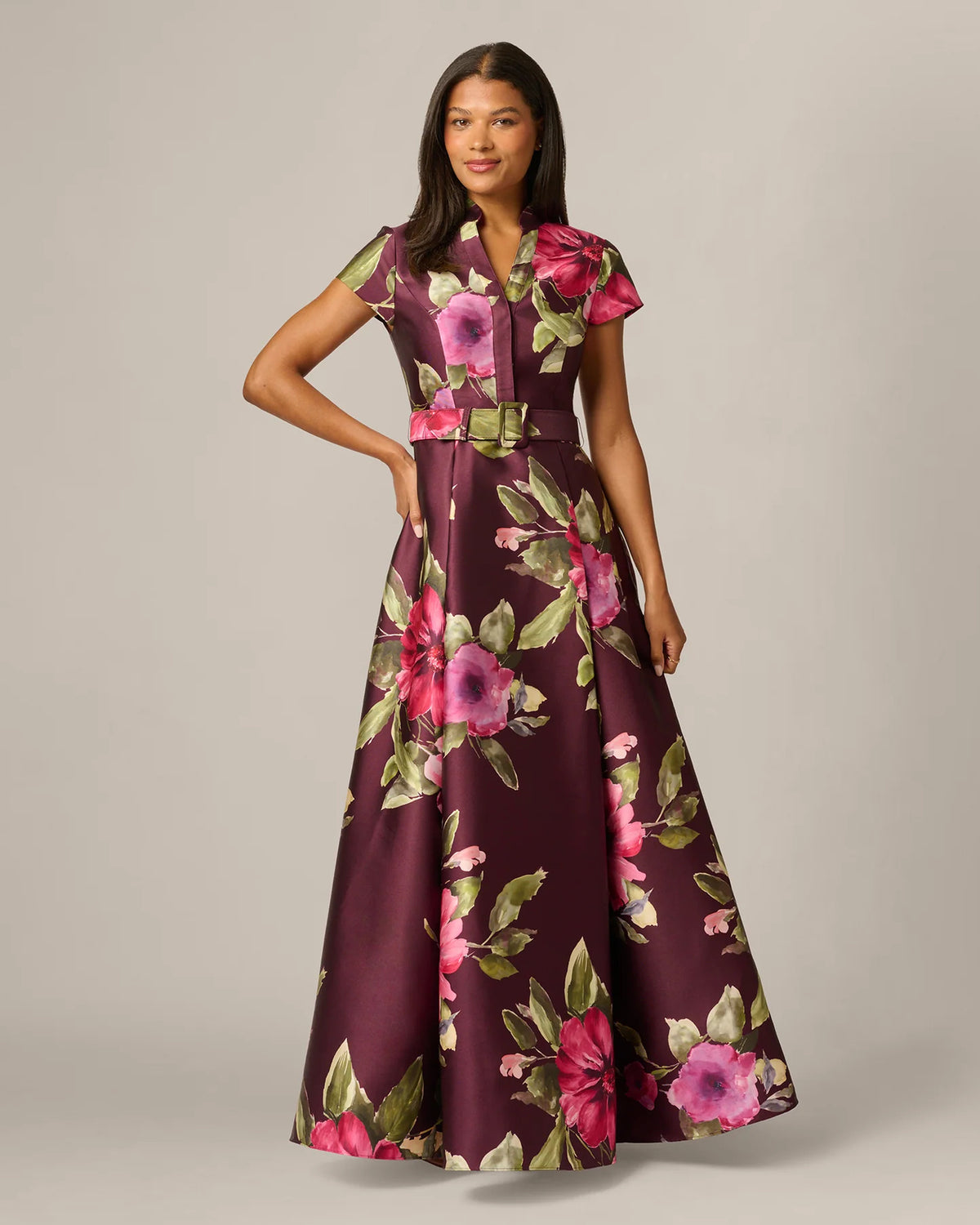 spaghetti strap a-line maxi mother of the bride dress - image 3