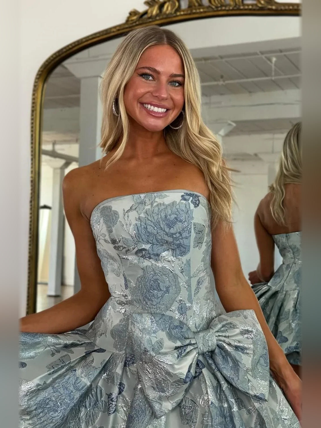 As Picture mini homecoming dress, alternate view showing the dress shape and hem