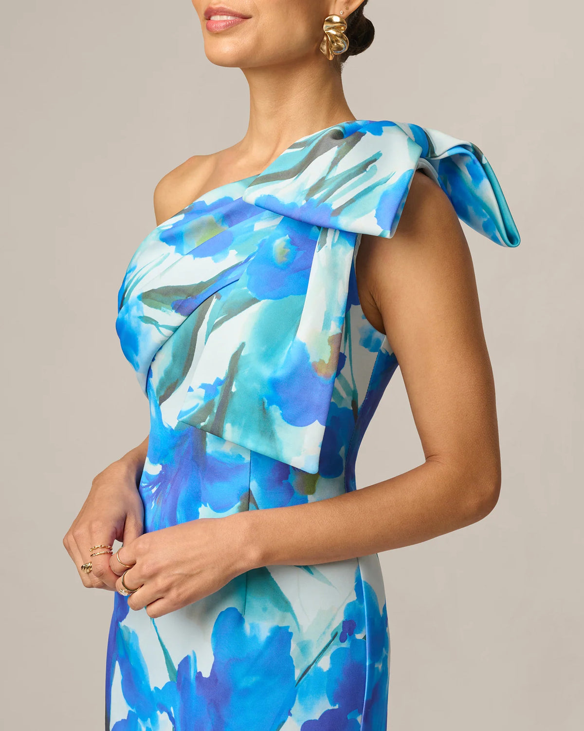 one-shoulder mermaid maxi mother of the bride dress - image 3