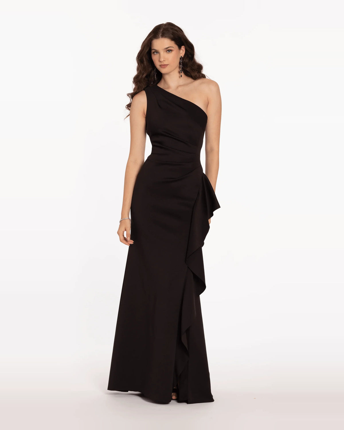 one shoulder trumpet maxi prom dress - image 3